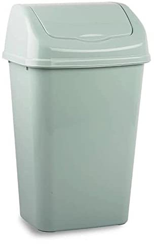 CABLEPELADO Papelera plastico basculante, Cubo basura basculante, Basura plástico tapa basculante, 47 cm altura x 28.5 cm ancho x 22.5 cm fondo, PP5 Plástico resistente, Capacidad 15 Litros (Verde)