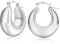 PABBEU Silber Creolen Damen 925, Hypoallergene Silberne Ohrringe Damen Ohrringe Creolen Silber, Leichte Klobige Ohrringe Silber für Damen (25MM)