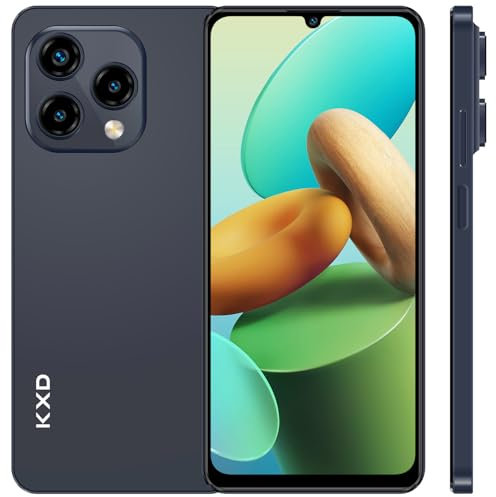 KXD 13C Smartphone Ohne Vertrag,16GB RAM+256GB ROM, 4500mAh 6.8 HD+ 90Hz IPS Display Android 13 Handy Günstig 4G, Octa Core,50MP Panorama Kamera, Dual SIM/GPS/Seitlicher Fingerabdruck/Typ C - Schwarz