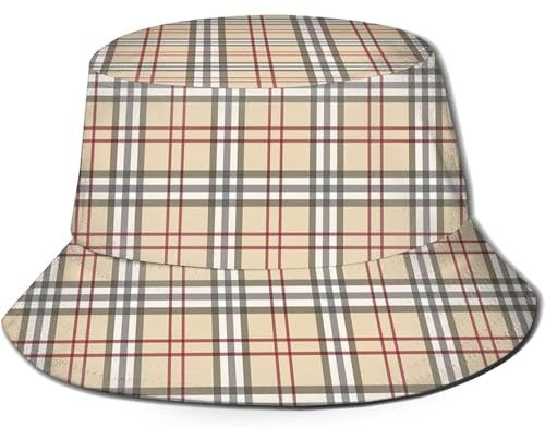 Fischerhut Karierte Dekoration Bucket Hat Freizeit Strandhut Atmungsaktiv Sommerhut Für Herren Damen Outdoor