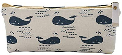 Federmäppchen mit Cartoon-Bär-Wal, Federmäppchen, Schreibwaren-Tasche, Schulbedarf, Wal # professionell und attraktiv, weiß, M, Steak-Besteck