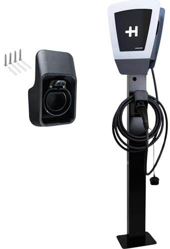 LDY Wallbox Standfuß für Heidelberg, Freistehende Installation für Einfahrt oder Parkplatz, Für den Außenbereich, Metall Standfuß mit Steckerhalter, Heidelberg Wallbox
