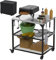 Grillwagen für den Außenbereich, 31 x 24 x 35 cm, Pizzaofen-Tisch für Ooni Blackstone Ninja Woodfire Flat-Top-Grills, Edelstahl-Trolley, 3 Fächer, beweglicher Standtisch für Lebensmittelzubereitung
