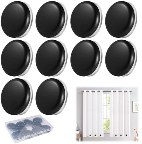 Poids Rideau Douche, Lot de 10 Aimant pour Rideaux, Sans Outils Aimant Rideau, Antidérapants Aimant Rideau de Douche, Poids pour Rideaux pour Rideaux, Poids de Rideau de Douche Magnétiques Ronds