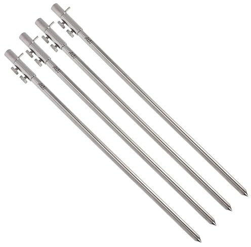 4 Stück Rutenhalter Bankstick Edelstahl Storm Pole 50-90cm