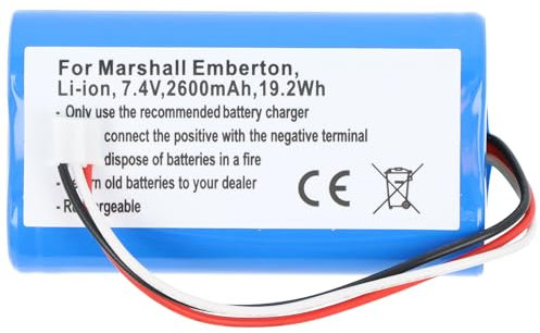 Batterie compatible avec Marshall Emberton, Li-ion, 7,4 V, 2600 mAh, 19,2 Wh