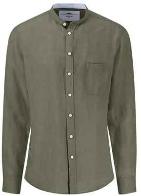 FYNCH-HATTON Hemd aus Leinen mit Stehkragen Olive/M