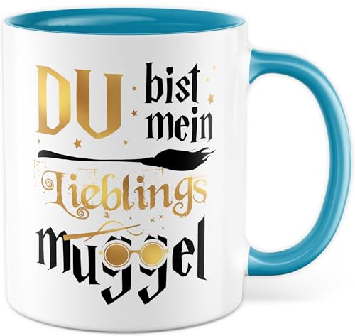 Tasse Potter Geschenk Du bist mein Lieblings Muggel, Kaffeetasse Zauberer Magie Hogwarts Witzig Humor Geschenkidee Büro Kollege Kollegin Kaffee-Becher