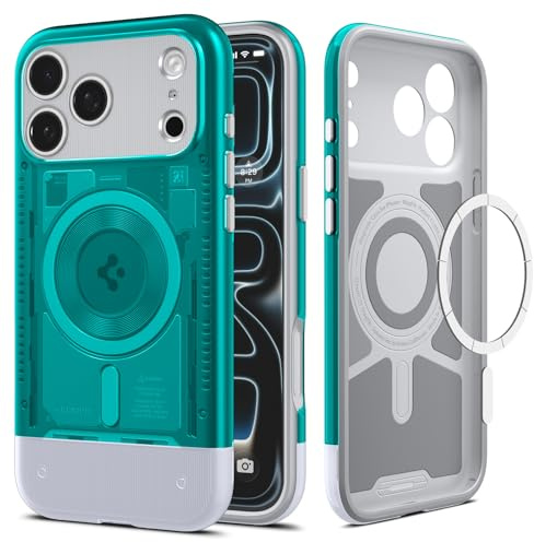 Spigen Classic C1 MagFit Case for iPhone 17 Pro, MagSafe Compatible Phone Cover - Bondi Blue