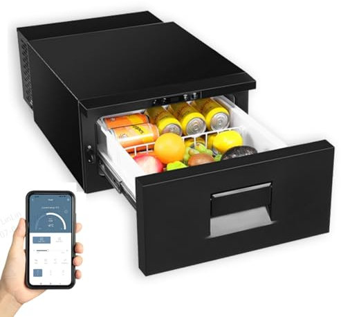 GEARFLOW D30 20L Compressor Car Refrigerator, Drawer fridge, Portable Camping Fridge DC 12v/24V Freezer for Truck Camper van RV Boat, -20℃ to 20℃, [Energy Class C]