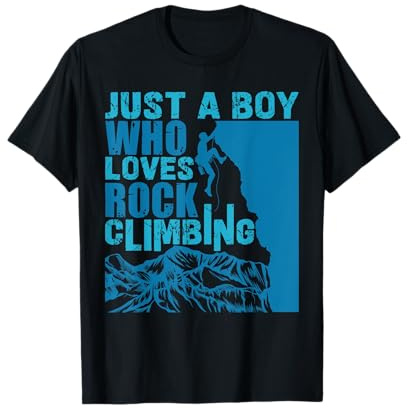 Cool Climber Outdoor Mountain Boulder Rock Climbing Boy Men T-Shirt