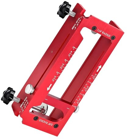 Jelquix Adjustable Door Hinge Jig Kit, Hinge Router Template Installation Tool for 2.5in 5in L T 1/4in 5/8in R Square Corner Types Router Template Kit Adjustable Mortise Jig
