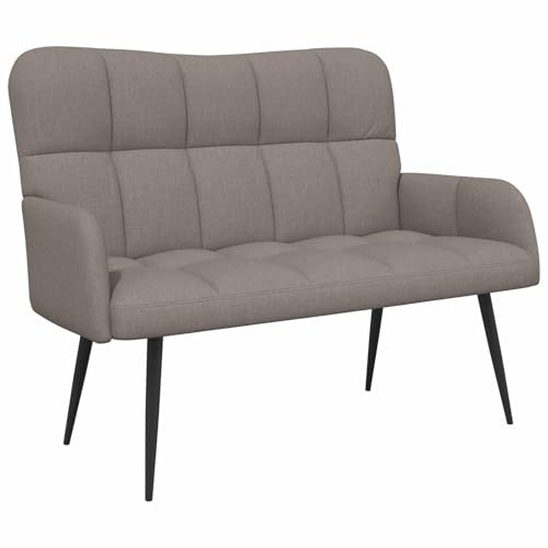 QJBSAVVA 2-Sitzer Sofa Taupe 115 x 61 x 87 cm Stoff Polstersofa mit Metallbeinen für Wohnzimmer und Schlafzimmer Moderne Kleine Couch Zweisitzer Küchensofa Kompakt
