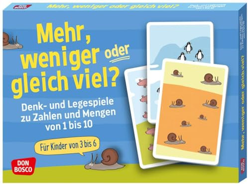 Mehr, weniger oder gleich viel?: Denk- und Legespiele zu Zahlen und Mengen von 1 bis 10. Bildkarten fürs Zahlen üben: vielseitig einsetzbares ... & 1. Klasse (Denk- und Legespiele für Kinder)
