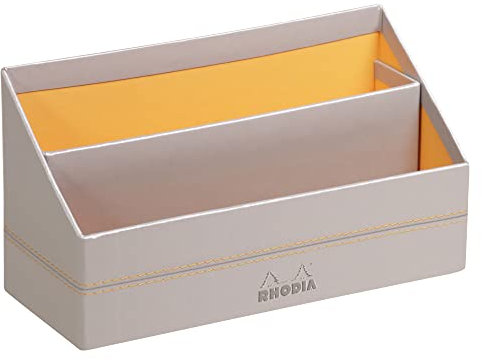 Rhodia 318841C Briefablage (10 x 25 x 31 cm, Kunstleder, elegant und praktisch, ideal für Ihre Organisation)1 Stück, silber
