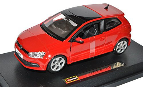 Bburago Volkwagen Polo V GTI Typ 6R 3 Türer Rot Ab 2009 18-21059 1/24 Modell Auto mit individiuellem Wunschkennzeichen