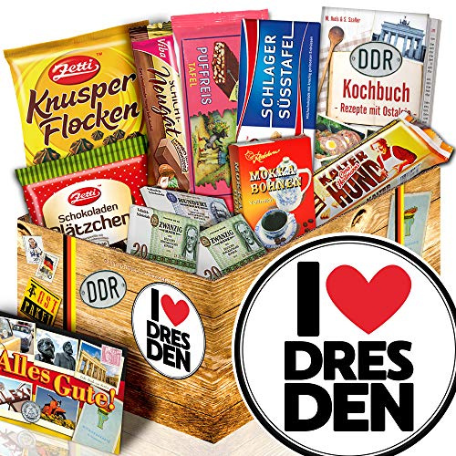 I love Dresden ++ Präsentkorb Schokolade DDR ++ Dresden Geschenkidee