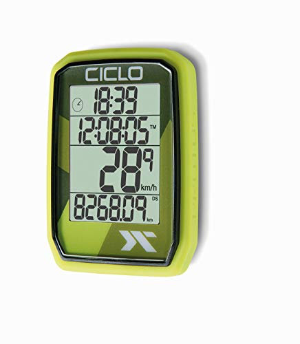 CICLO PROTOS 205 drahtloser Fahrradcomputer, in grün, mit 5 automatischen Funktionen