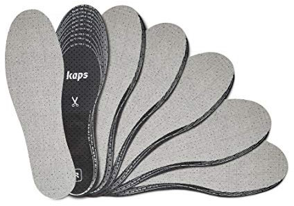 6 Paar Kaps Odour Stop Einlegesohlen-Set mit Feuchtigkeitsabsorbierender Aktivkohle | Schuheinlagen Made in Europe | Zum Zuschneiden