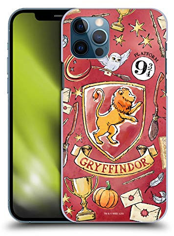 Head Case Designs Officially Licensed Harry Potter Gryffindor Pattern Deathly Hallows XIII Hard Back Case Compatible With Apple iPhone 12 / iPhone 12 Pro