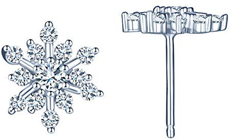 MICSAVI Zirkonia Schneeflocke Ohrstecker Damen 925 Sterling Silber Ohrringe Ohrschmuck für Frauen Mädchen