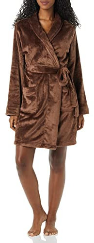 Amazon Essentials Vestaglia in Pile Ai Media Lunghezza (Taglie Forti Disponibili) Donna, Marrone Scuro, L