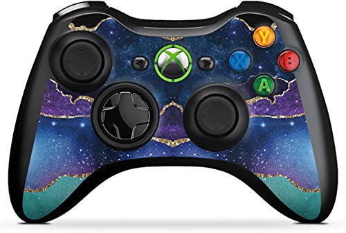 DeinDesign Skin kompatibel mit Microsoft Xbox 360 Controller Folie Sticker Glitzer Look Marmor Universum