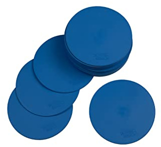 POWERSHOT® Lot de 24 disques de marquage - Couleur au Choix (Blanc, Rouge, Bleu) - Marquage au Sol pour repères visuels ou délimiter des terrains (Bleu)