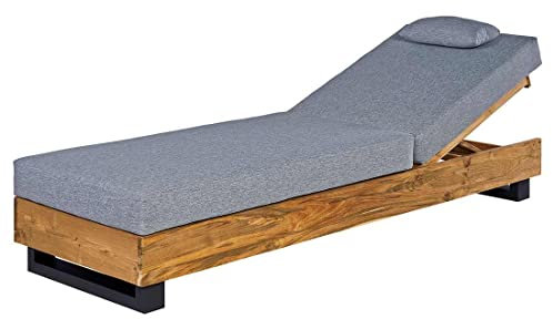 OUTLIV. Madrid Loungeliege, Gartenliege, aus Teak Recycelt 200 cm x 65 cm x 26 cm, für entspannte Stunden in Ihrem Garten