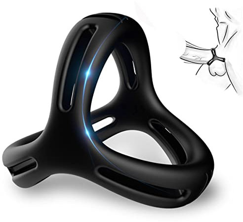 MFMYEE Penisring Erektion,Bondage Silikon Cockring for Männer,Premium Dehnbar Silikon Penis Ring, SM Cockring für Sex Männer Zeit verzögerung Sexspielzeug Schwarz