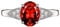 Ayoiow Ring für Damen Verlobungsring Damen 925 Silber, Damenring mit Steinen Rot Oval Ring Größe 63 (20.1) Geburtstag Geschenk