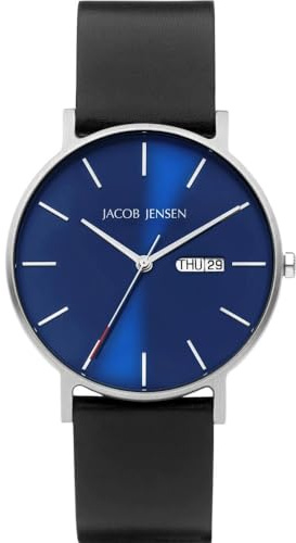 Jacob Jensen Herrenuhr Quarz Schwarz/Blau 161