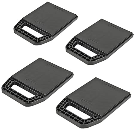 wamovo Stützplatten 4er Set stapelbar für Ausdrehstützen, Wohnwagen | 4 Stützplatten stapelbar · für Ausdrehstützen · Kunststoff · Platte 15,5 x 15,5 cm · mit Klettband