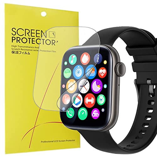 Blueshaweu Onetuo Schutzfolie Kompatibel für KIQULOV Smartwatch 1,8‘’, HD klar Flexible TPU Displayschutzfolie für KIQULOV P45 Smartwatch (6 Pack)
