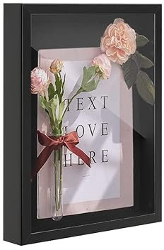 ACAZA 3D-Bilderrahmen Tief Box Bilderrahmen 6 cm Tiefe MDF 30x40 cm Schwarz