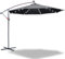 Joparri Alu Ampelschirm LED Solar Sonnenschirm Grau Ø 350 cm mit Kurbel| Ampelschirm mit Ständer | Gartenschirm Sonnenschutz UV-Schutz Aluminium | Kurbelschirm Marktschirm wasserdicht