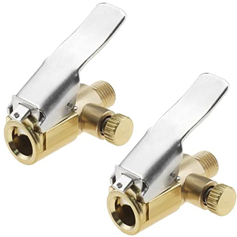 Be In Your Mind 2Pcs Tire Pump Valve Adapter Replacement Car Valve Lever Plug Brass Tyre Valve Air Pump Clip Accessories for Cars Trucks