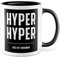 HYPER HYPER Tasse mit Spruch bald ist Feierabend Kaffeetasse lustig 90er Rave Kaffee-Becher Arbeit lustig Geschenkidee Kollegen Humor Scooter Büro Tasse Witz Geschenk Kollegin Kollege (Weiß/Schwarz)