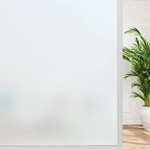 rabbitgoo Film Fenetre Anti Regard, Film Occultant Fenêtre 60x199.5cm, Film Electrostatique Vitre Bon Intimité, Film Opaque pour Vitre Anti UV Dépoli pour Bureau Maison Salle de Bain Chambre Cuisine