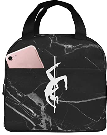 Lsjuee Lunchtaschen für Pole Dance, Fitness, Tanzen, isolierte Lunchbox, Lunch-Einkaufstasche, Picknicktasche für Damen, Herren, Jungen, Mädchen, Arbeit, Büro