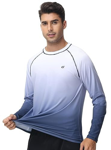 YuKaiChen Rashguard Herren Schwimmen Langarmshirt Schwimm Tshirt Schnelltrocknend Atmungsaktiv Surfen Angeln Wandern Top