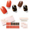 NAILOG Semi Cured Gel Nail Strips (20Pcs Extra Long Stickers/Wraps) | Glossy & Long Lasting Soft Gel Finishing | Sienna Myth