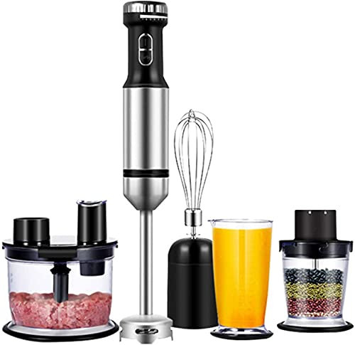 LEONYS 800W Hand Immersion Blender, 4-in-1 Hand Blender with 7-Speed + Turbo, 304 Stainless Steel Stick Blender, Mixing Cup, Food Chopper, Whisk Attachment for Smoothies, Puree Baby Food, BPA-Free