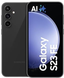 Samsung Galaxy S23 FE AI-Android-Smartphone, Mobiltelefon, 5G, Simlockfrei ohne Vertrag, Handy, 128 GB, Graphite, 3 Jahre Herstellergarantie [Exklusiv bei Amazon] [Deutsche Version]