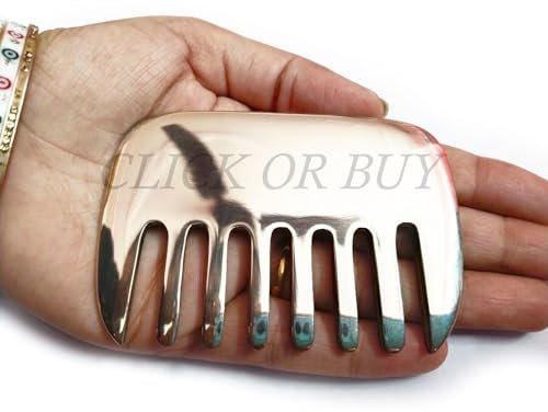 Livronic Herramienta de masaje Kansa Gua Sha de bronce, tamaño de viaje, peine kansa -Tendon, herramienta de raspado de masaje para alivio del dolor muscular, Dorado