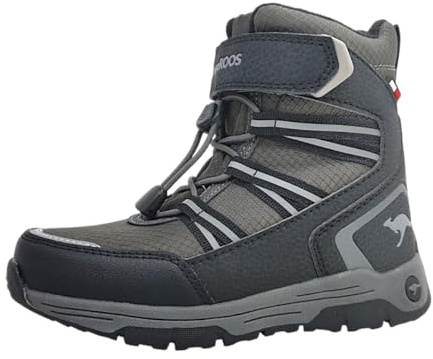 KangaROOS Unisex K-MJ Eldora EV RTX Schneestiefel, Jet Black/Steel Grey, 35 EU