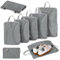 Anjing Packing Cubes Compression - 8-teiliges, Koffer Organizer Set mit Kompression, Komprimierbaren Packwürfeln zur Organisation, Packwürfel für Koffer, Grey