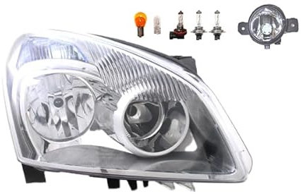 Johns, Scheinwerfer Halogen Front passend für Nissan Qashqai J10 07-10 H7 H7 Rechts + Nebelscheinwerfer + Leuchtmittel