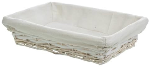 WANDERLUST DECO Bandeja de Mimbre lac Blanco con Forro