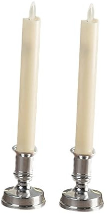 jojofuny 1 Paar LED-Andle-Lampe weihnachtsgeschenke kerzen silberne kerzen elektrische Kerzen LED-Teelicht-Timer die Weihnachtskerze Kerzenlampe elektrisches Kerzenlicht Weihnachten Pole